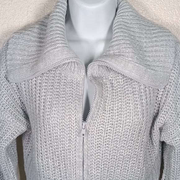 Grey FTC with Love Sweater w zipper - Picture 2 of 5